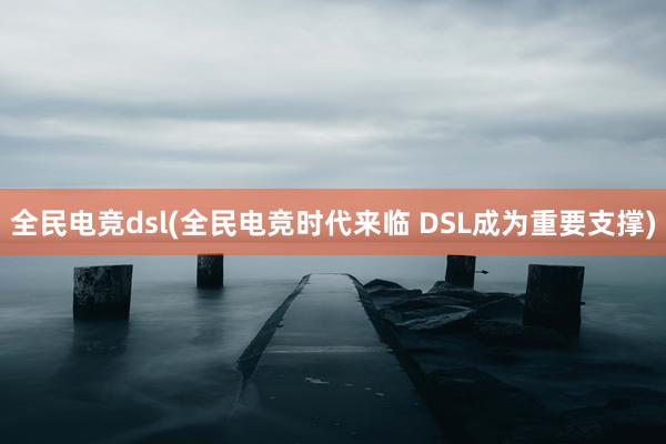 全民电竞dsl(全民电竞时代来临 DSL成为重要支撑)