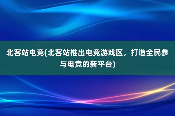 北客站电竞(北客站推出电竞游戏区，打造全民参与电竞的新平台)