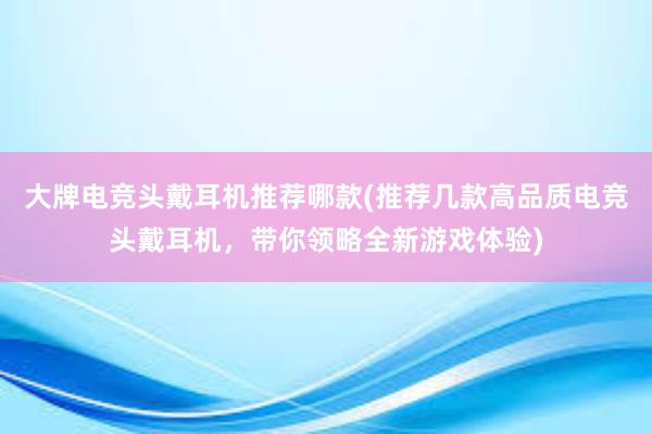 大牌电竞头戴耳机推荐哪款(推荐几款高品质电竞头戴耳机，带你领略全新游戏体验)