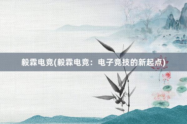 毅霖电竞(毅霖电竞：电子竞技的新起点)