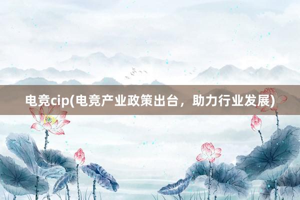 电竞cip(电竞产业政策出台，助力行业发展)