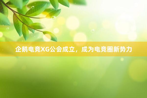 企鹅电竞XG公会成立，成为电竞圈新势力