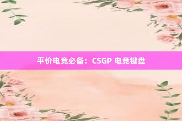 平价电竞必备：CSGP 电竞键盘