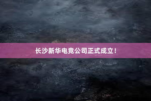 长沙新华电竞公司正式成立！