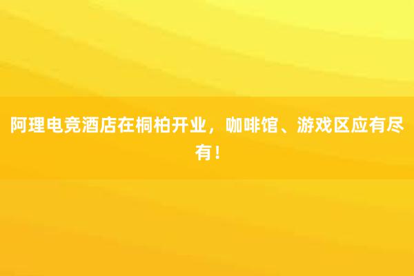 阿理电竞酒店在桐柏开业，咖啡馆、游戏区应有尽有！